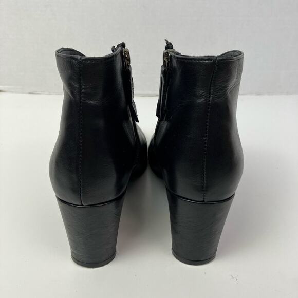 Bueno Sofie Black Leather Heeled Ankle Booties Dress Booties Careerwear Sz 37 - Picture 9 of 16